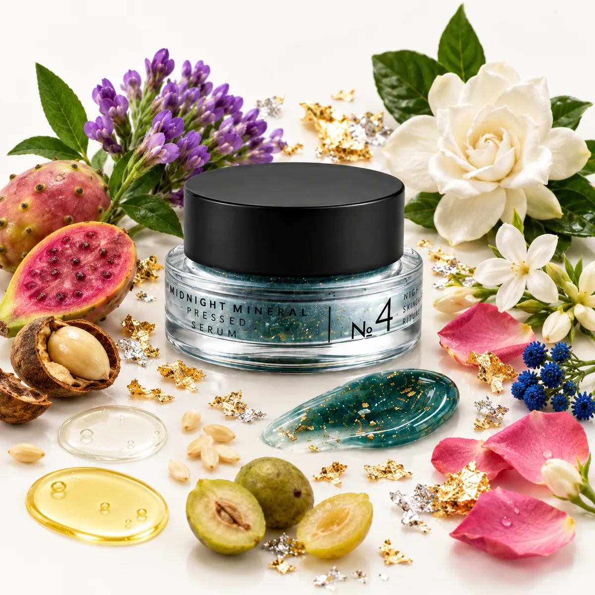 The ingredients behind No4. Midnight Mineral Pressed Serum